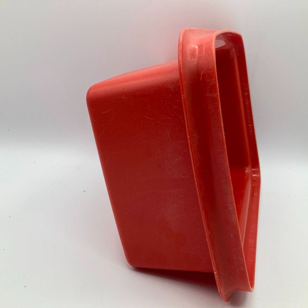 Vintage Tupperware Orange Red Pack N Carry Lunch Box 1254-9 - Picture 7 of 10